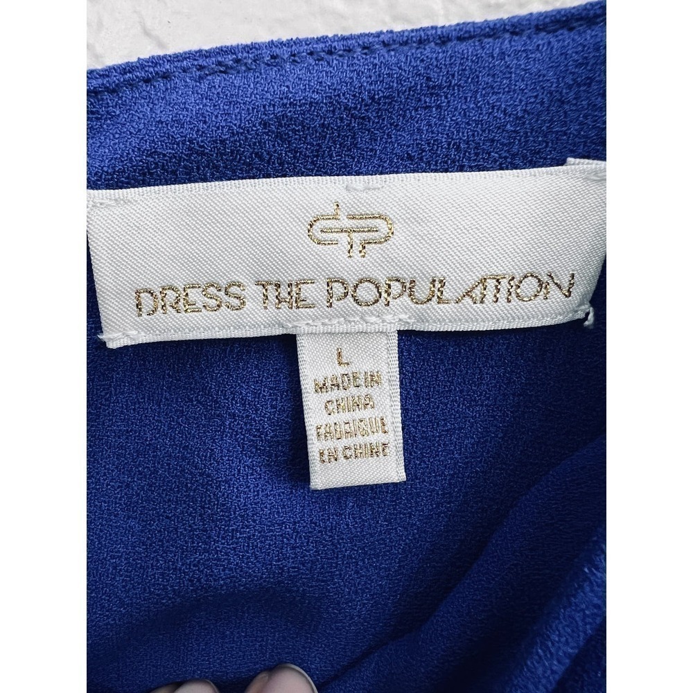 ANTHROPOLOGIE DRESS THE POPULATION BLUE SHEATH DRESS SIZE LARGE - Picture 10 of 11